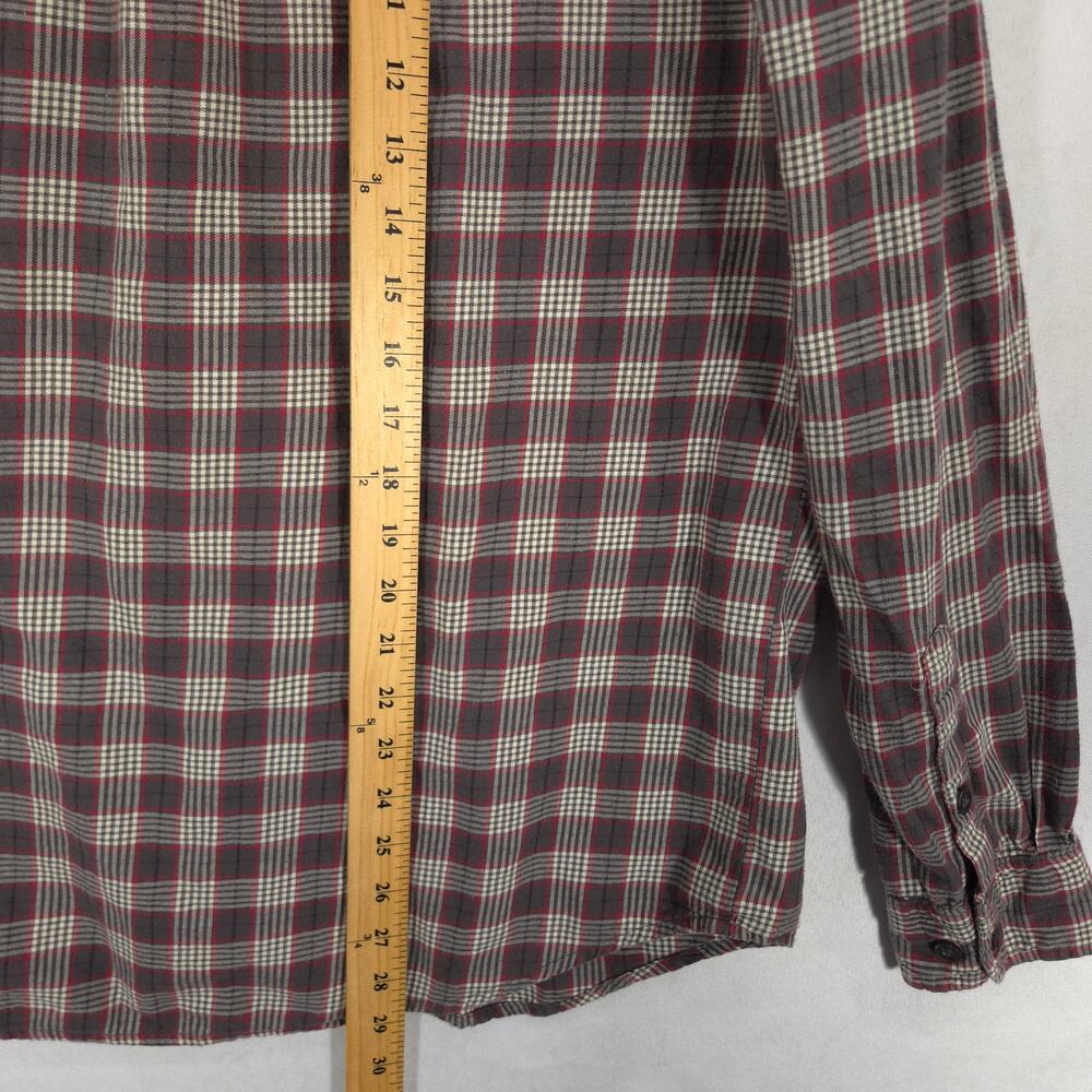 Woolrich Flannel Shirt Mens M Gray Red Plaid Long Sleeve Button Down Outdoor - Picture 7 of 9